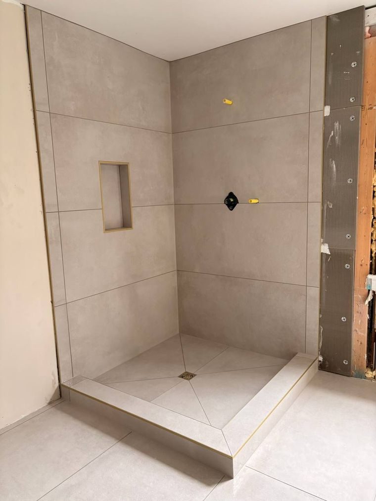 Bathroom shower tile with trim — Instant Solutions LLC