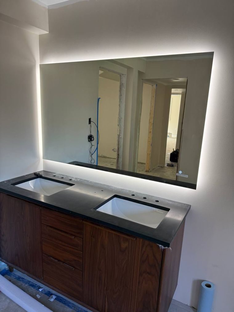 Bathroom vanity & lighted mirror install — Instant Solutions LLC