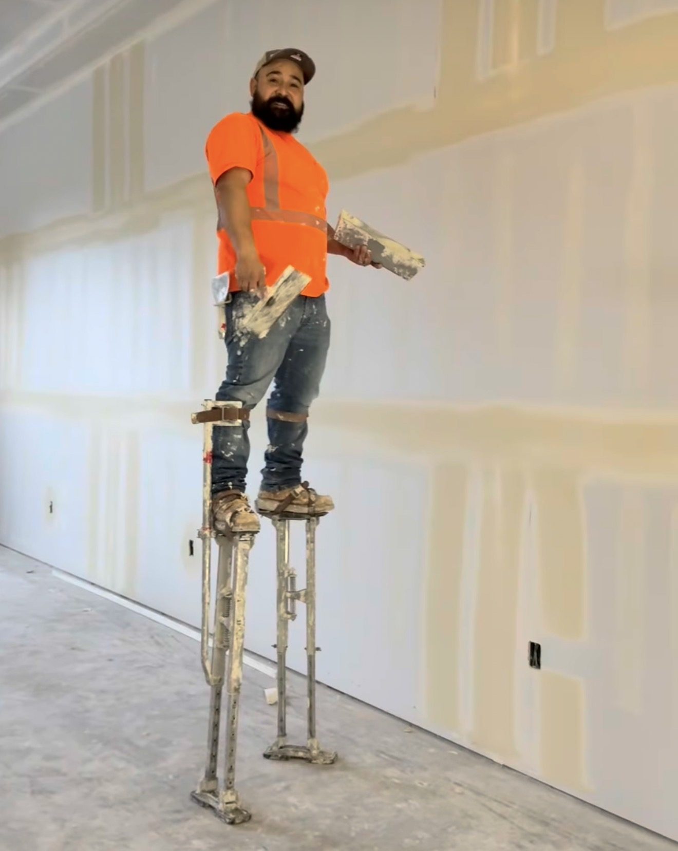Drywall taping and finishing on stilts — Instant Solutions LLC on Instagram